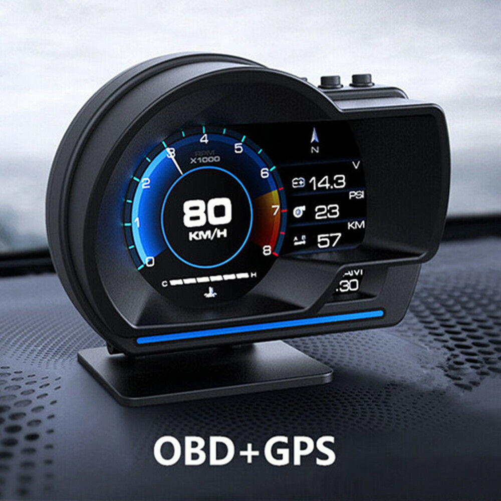 OBD+GPS OBD2 P6 Smart Gauge Digital Meter Alarm Speed Gauge display
