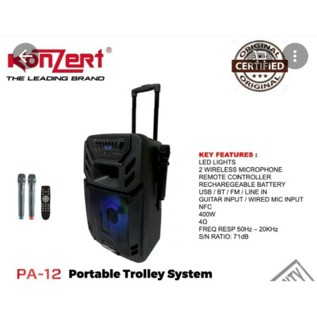 konzert trolley speaker pa 15