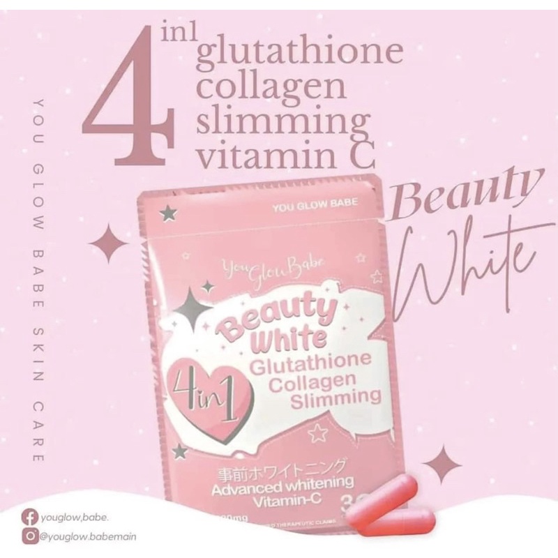 You Glow Babe In Beauty White Glutathione Collagen Slimming Capsule Shopee Philippines