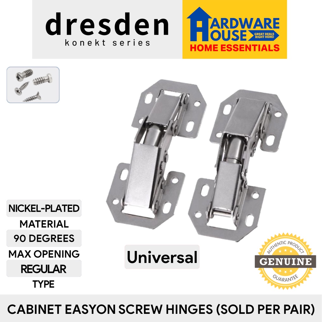 HIGH QUALITY Concealed Spring Hinges 2PC 90 Degrees Easyon Universal Kitchen Door