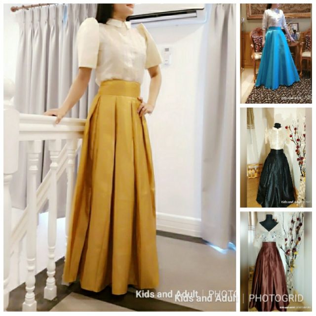 modern filipiniana long gown