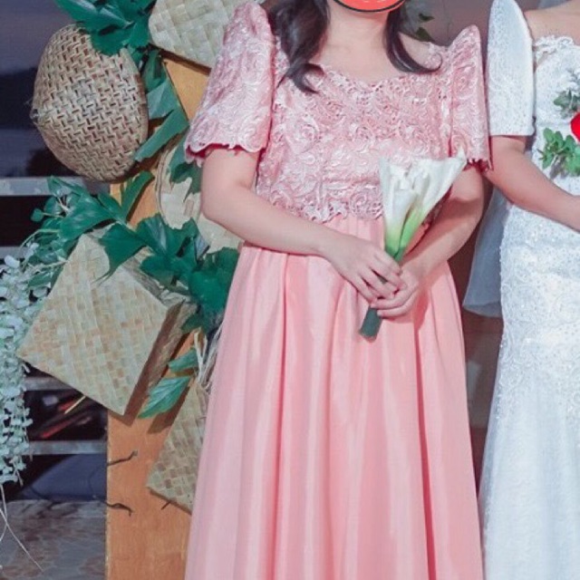 pink filipiniana dress