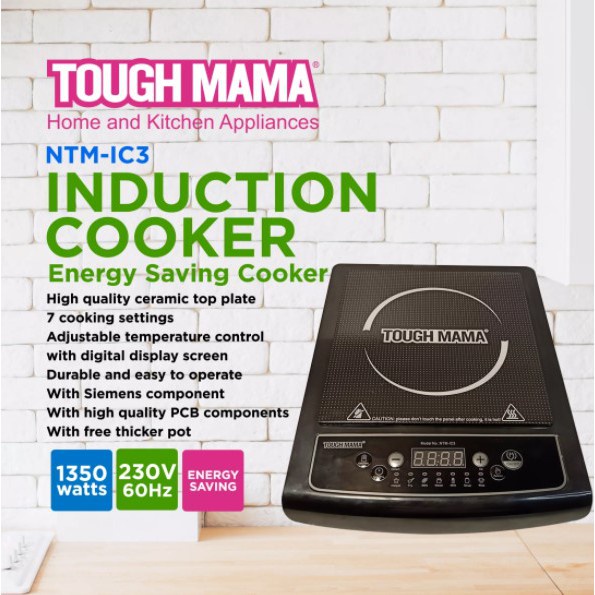 Tough Mama Original Ceramic Plate Induction Cooker With Free Cooking Pot and Lid NTMIC3 •OSOS