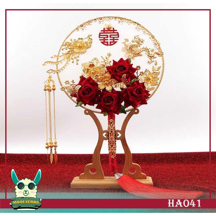 Vintange sangjit Fan / chinese wedding Accessoriessangjit Shopee