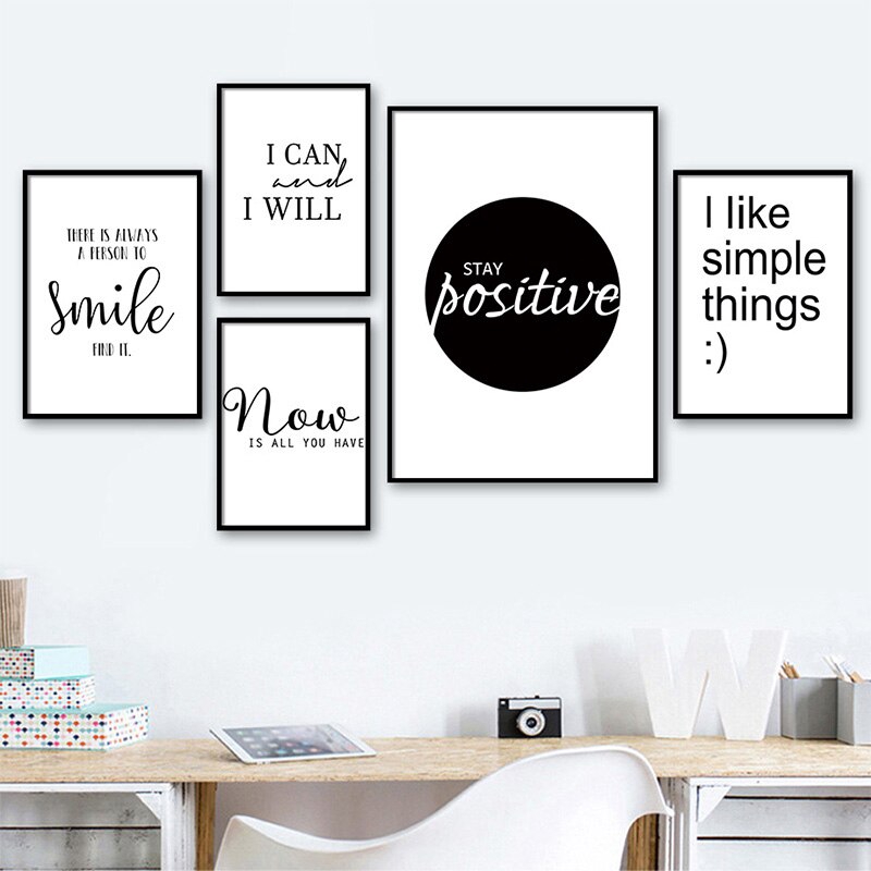 Simple Quotes Canvas Poster Black White Minimalist Wall Art Print Home Decor 