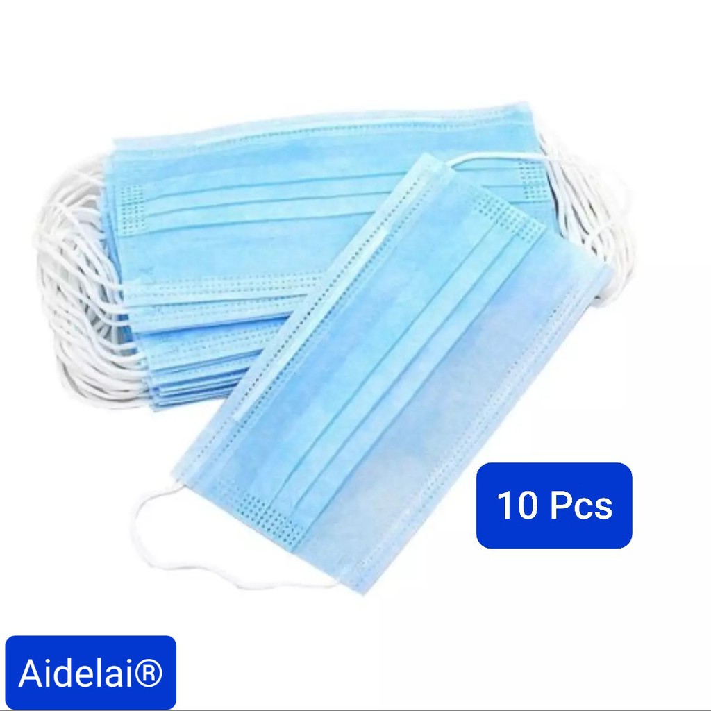 10Pcs Aidelai 3ply surgical Face Mask Made in Taiwan | Shopee Philippines