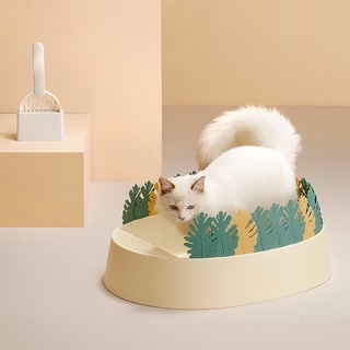 Creative Jungle Cat Litter Box Semi-enclosed Cat Toilet Removable Splash-proof Cat Titter Box Pet Toilet Cat Cleaning Su #6