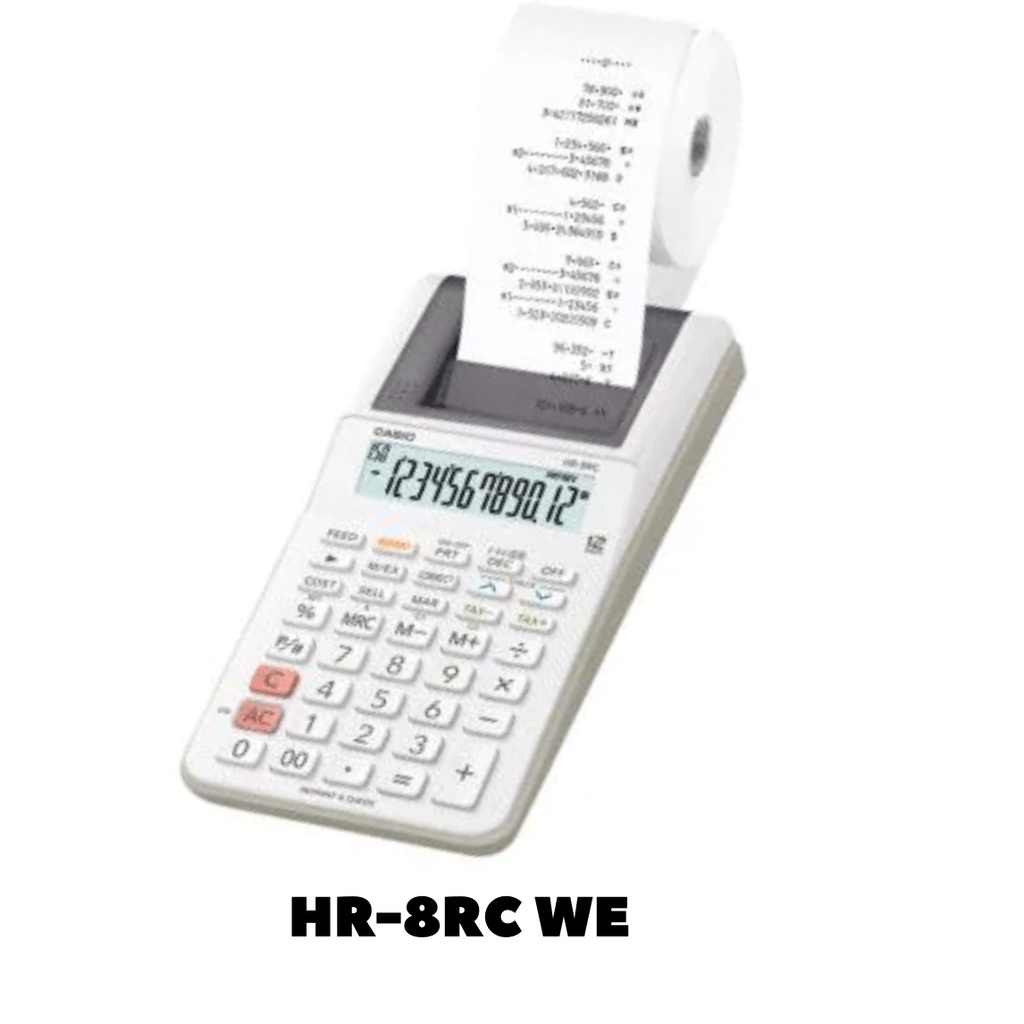 Casio Hr8rc Mini Printing Calculator W/ Batteries Only In White Color