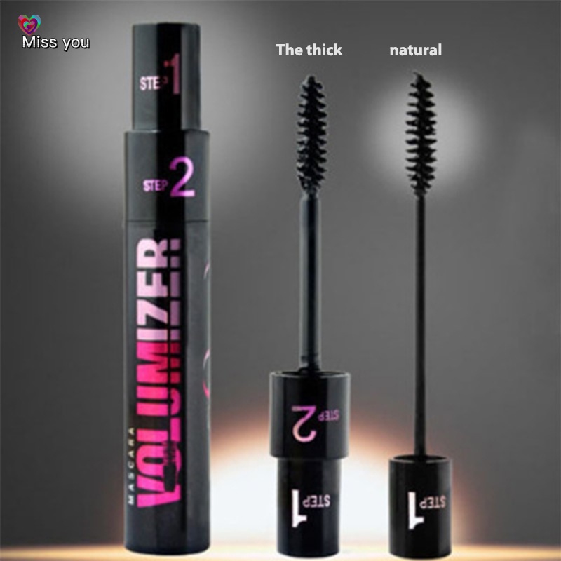 Saashi 2-in-1 Double Effect Mascara Lengthening Intensifying Waterproof Curling Quick-Drying.