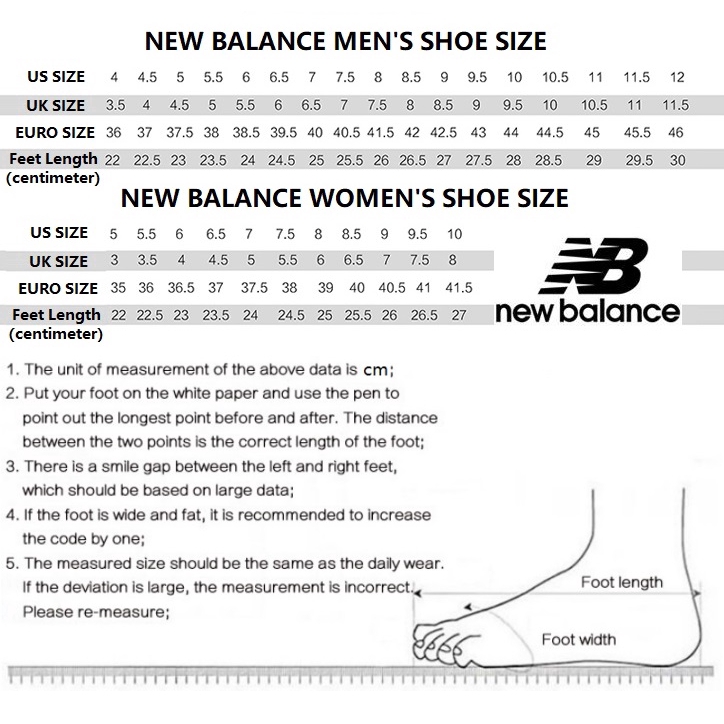 new balance size chart mens to womens