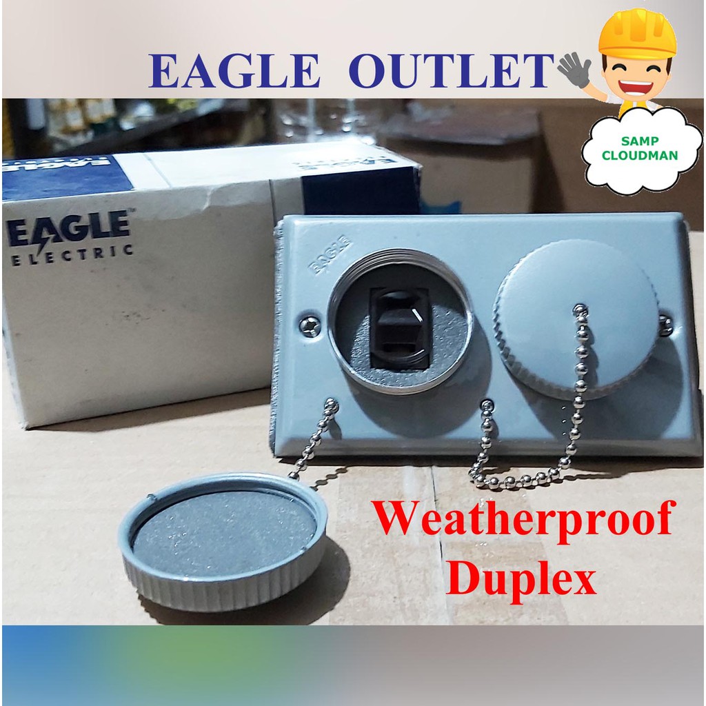 Eagle Weatherproof Duplex Outlet 2Gang Flush Receptacle 15A 250V 2