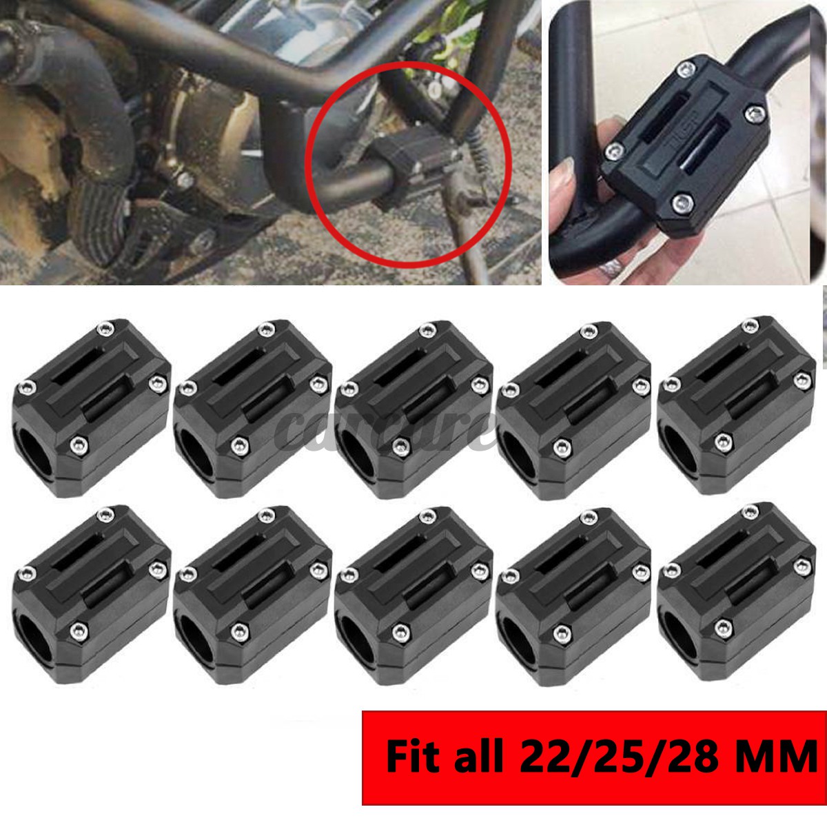 4 Pcs 22/25/28mm Motorcycle Bike Bumper Engine Protection Glue Guard Crash Bars 
