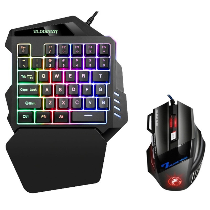 Single Hand Gaming Keyboard Backlit 35 Keys Ergonomic One Hand Keypad ...