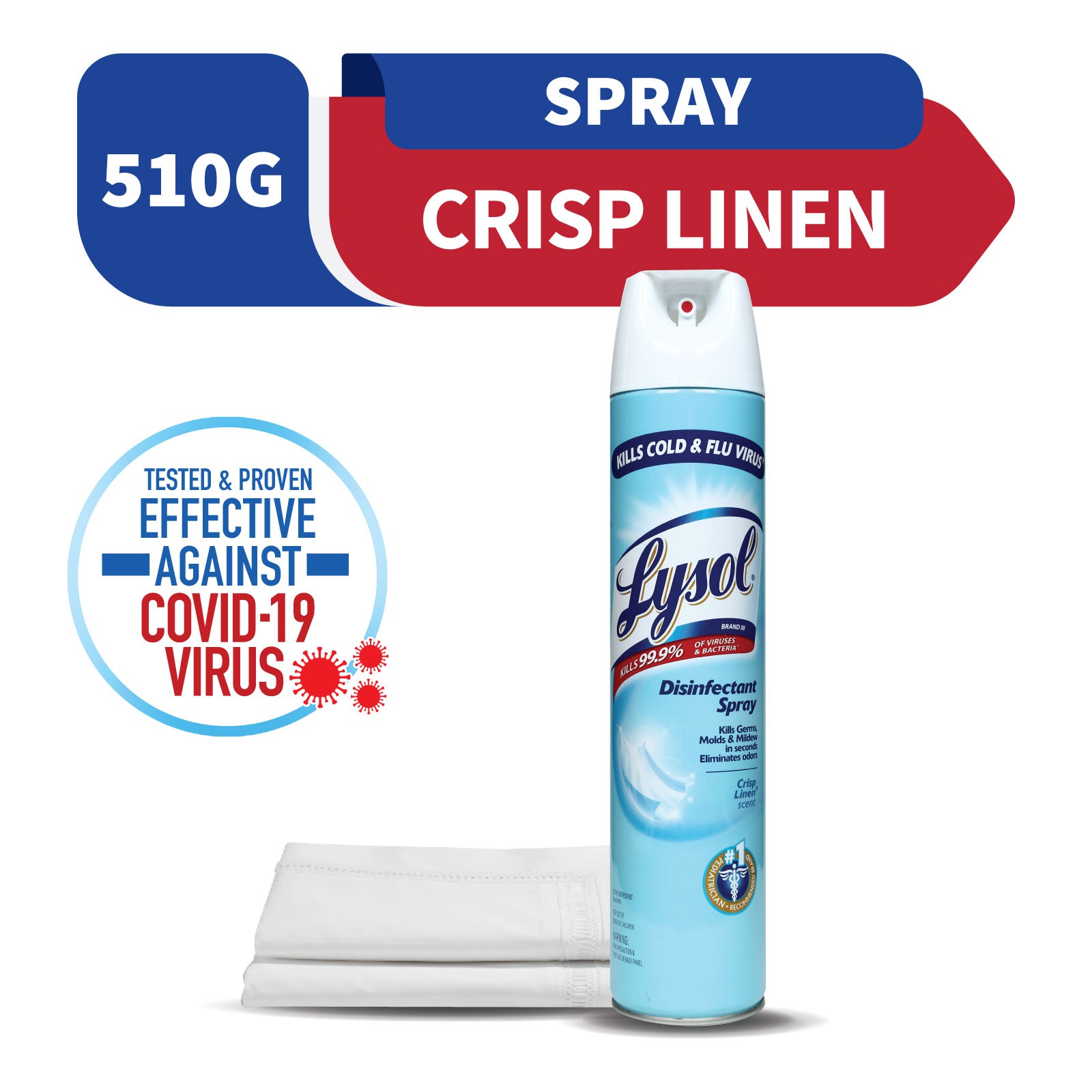 Lysol Disinfectant Spray Crisp Linen Scent 510g