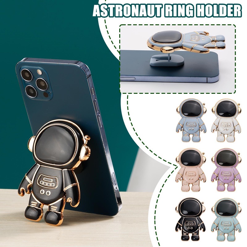 3D Electroplated Astronaut Mobile Phone Stand Foldable Smartphone
