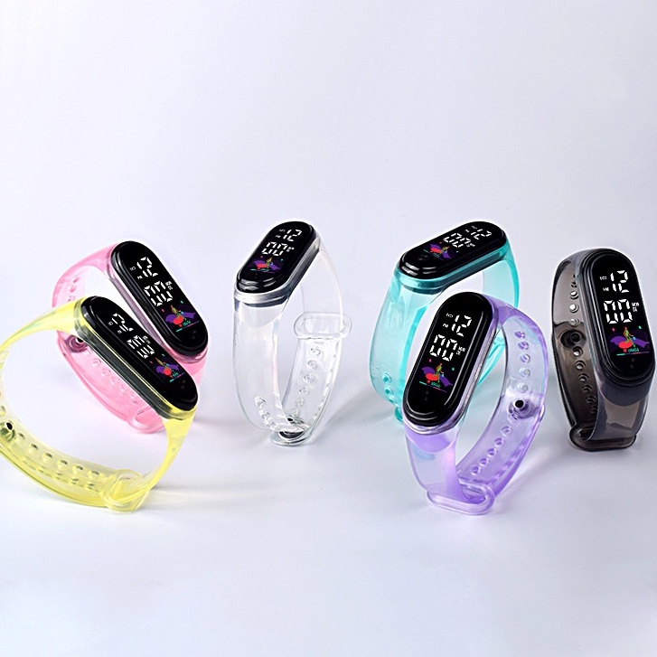 New LED Touch Screen Transparent Strap Digital Watch Sports Casual Unisex Watches Fashion Women's Relo