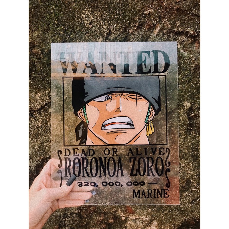 One Piece Roronoa Zoro Wanted Poster Art On Glass Shopee Philippines