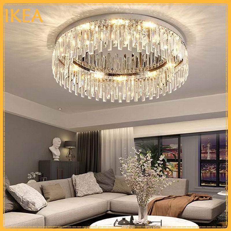 Crystal Living Room chandelier LED Bedroom Lamp Low Ceiling Room Light