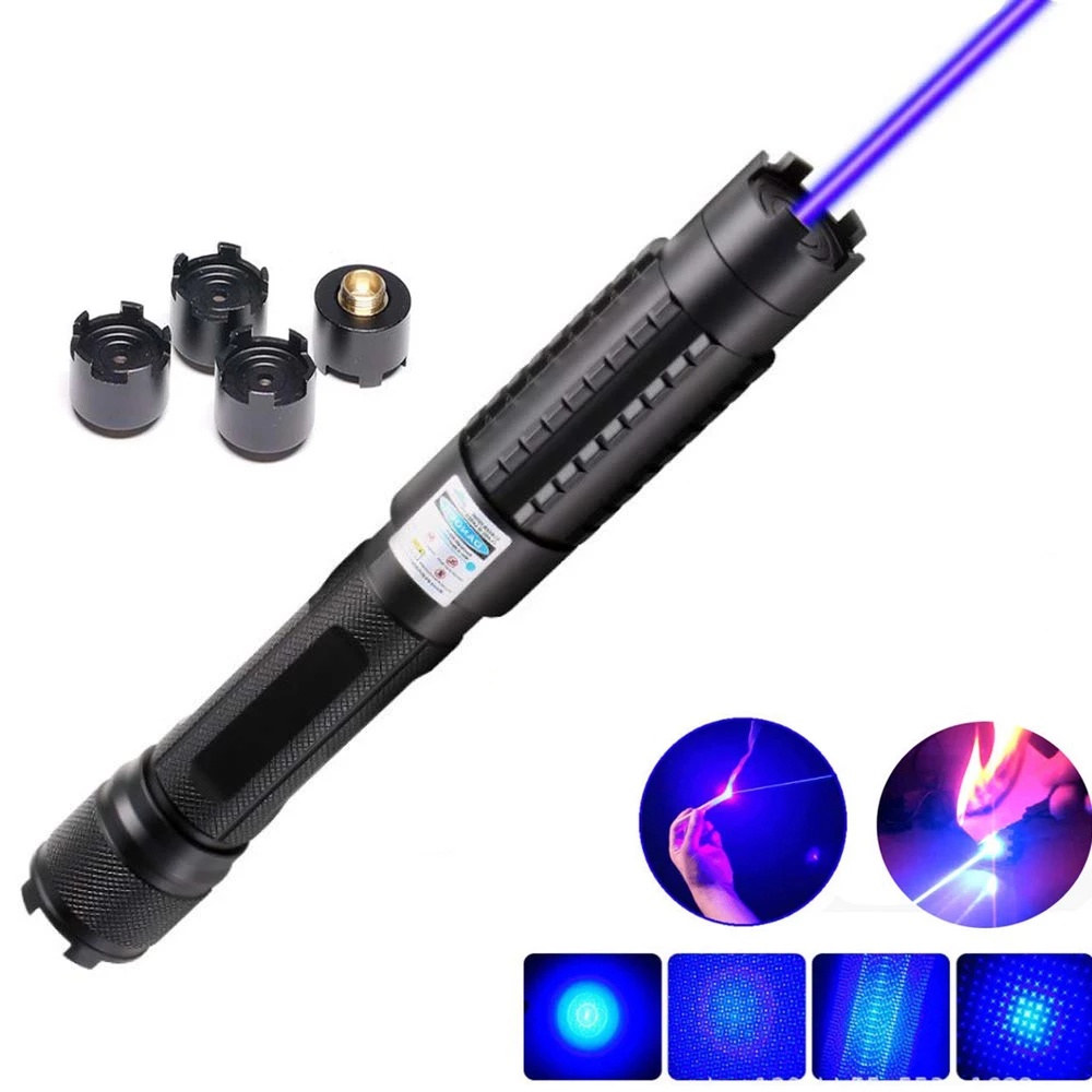 Burning Most Powerful Laser pointer Torch 450nm 10000m Focusable Blue