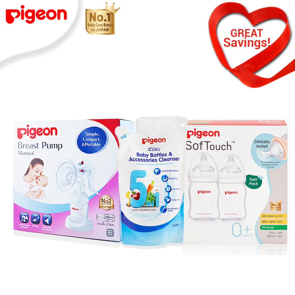 Manual Breast Pump Bundle( Manual Breast Pump, Twinpack 160ml and LC refill bundle ) Shopee