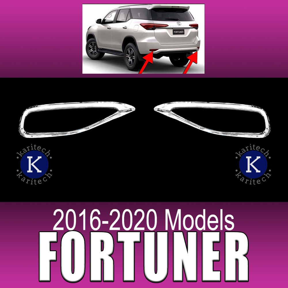Rear Bumper Light Cover for Fortuner 2016 up to 2020 (Chrome) Shopee