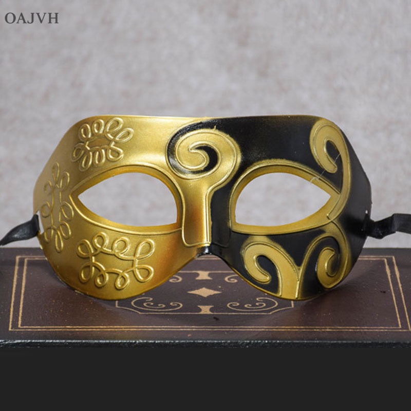 Halloween Creative Men Half Face Mask Plastic Splice Color Carved Spray