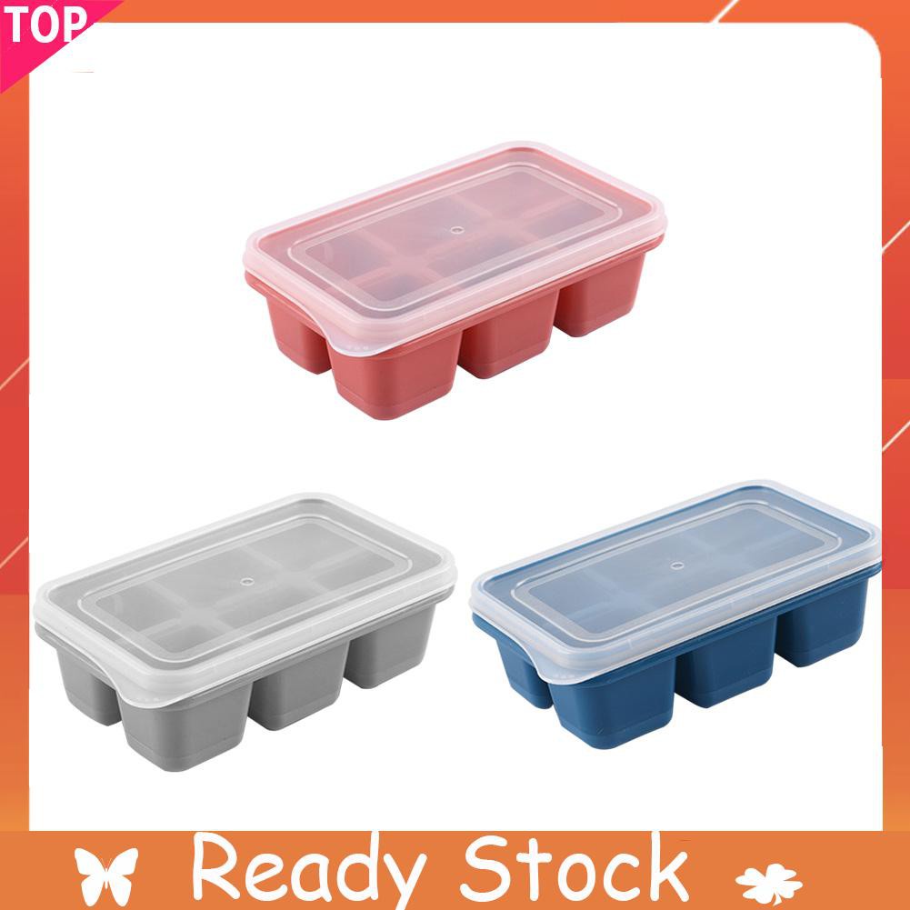 Soft Bottom Ice Cube Mold with Lid Silicone Ice Tray Mould DIY Homemade Jelly Mould