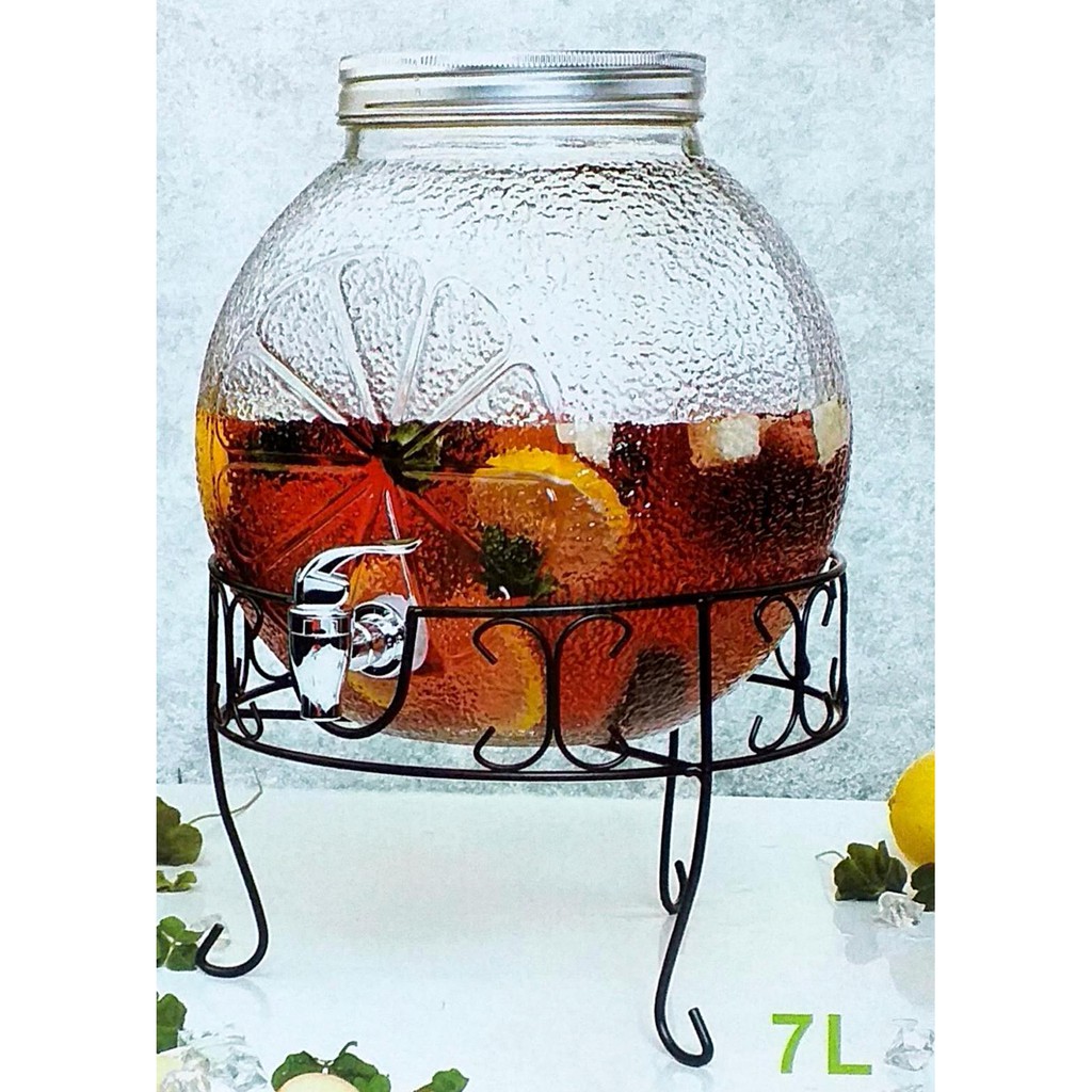 7 Liters Glass Beverage Dispenser with Rack Shopee Philippines