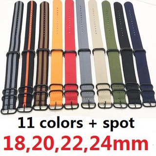 【Stock】 [11 colors, Stock] Brand heavy nylon strap 18mm 20mm 22mm 24mm NATO strap Zulu black buckle, #1