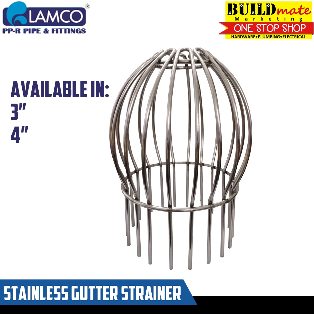 LAMCO Stainless Rain Gutter Filter Strainer Downspout 3" , 4" Shopee