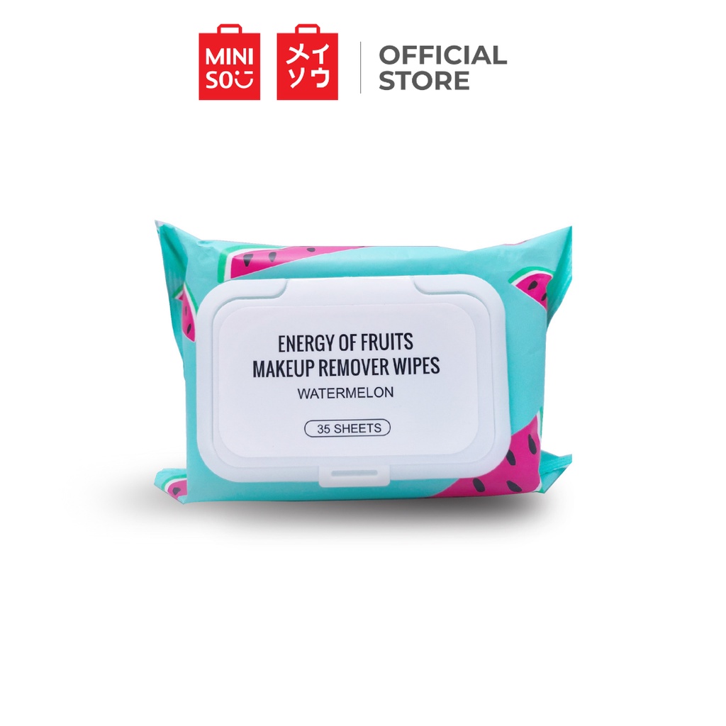 MINISO Energy of Fruits Makeup Remover Wipes 35 Sheets (Watermelon) Shopee Philippines