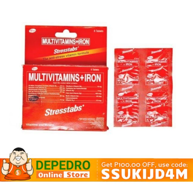 STRESSTABS Multivitamins with IRON (4 Tablets) Shopee Philippines