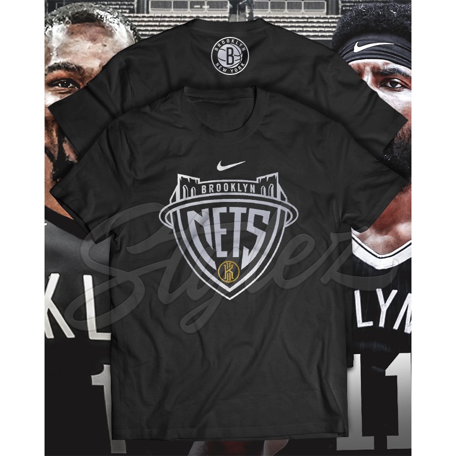 Brooklyn Nets Logo Art With Kyrie Irving Kevin Durant Logo Badge T Shirt Shopee Philippines