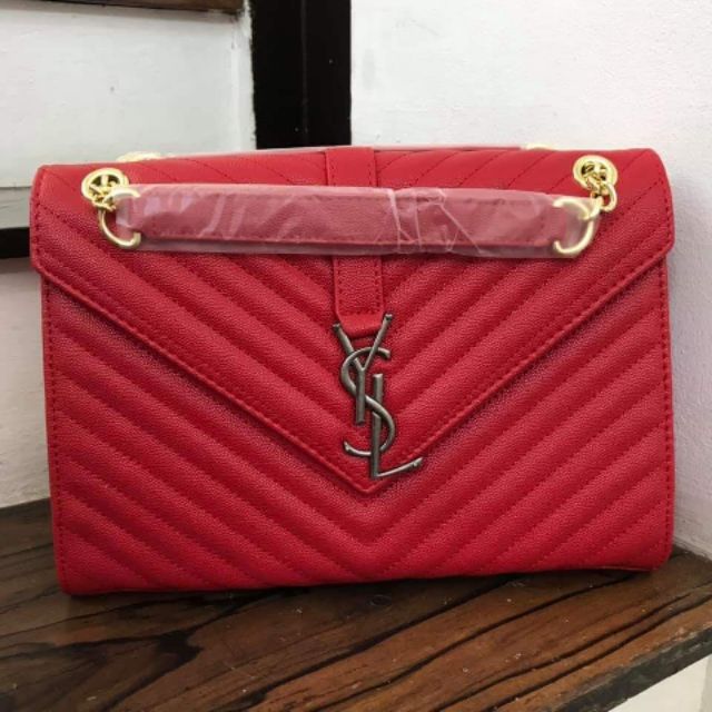 ysl red sling bag