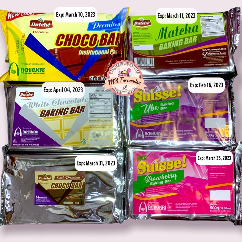 Dutche Chocolate Baking Bar Dark / Premium Choco / White / Matcha