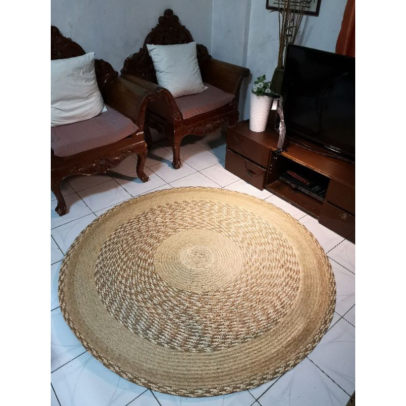 Buri Carpet/Banig KHAKI with Sabatan 60"DIAMETER 5ft. Shopee Philippines