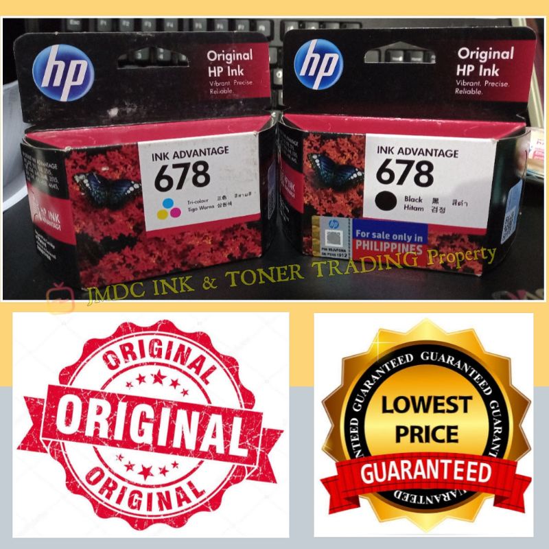 Hp 678 TriColor / Black Ink Advantage Brandnew Original Genuine