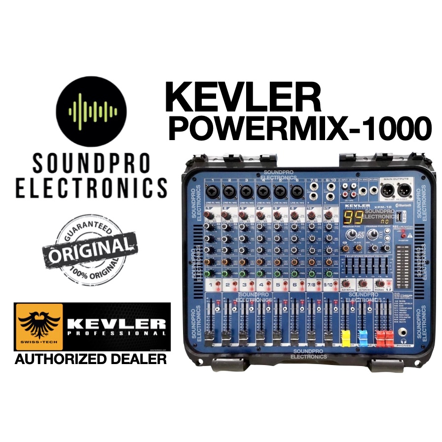 ORIGINAL KEVLER POWERMIX1000 10Channel Powered Mixer 550watts x2