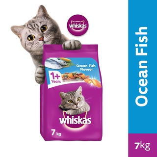 WHISKAS Cat Food Dry 7kg. Ocean Fish Flavor Pet Food - Cat Food for Adult Cats Aged 1+ Years