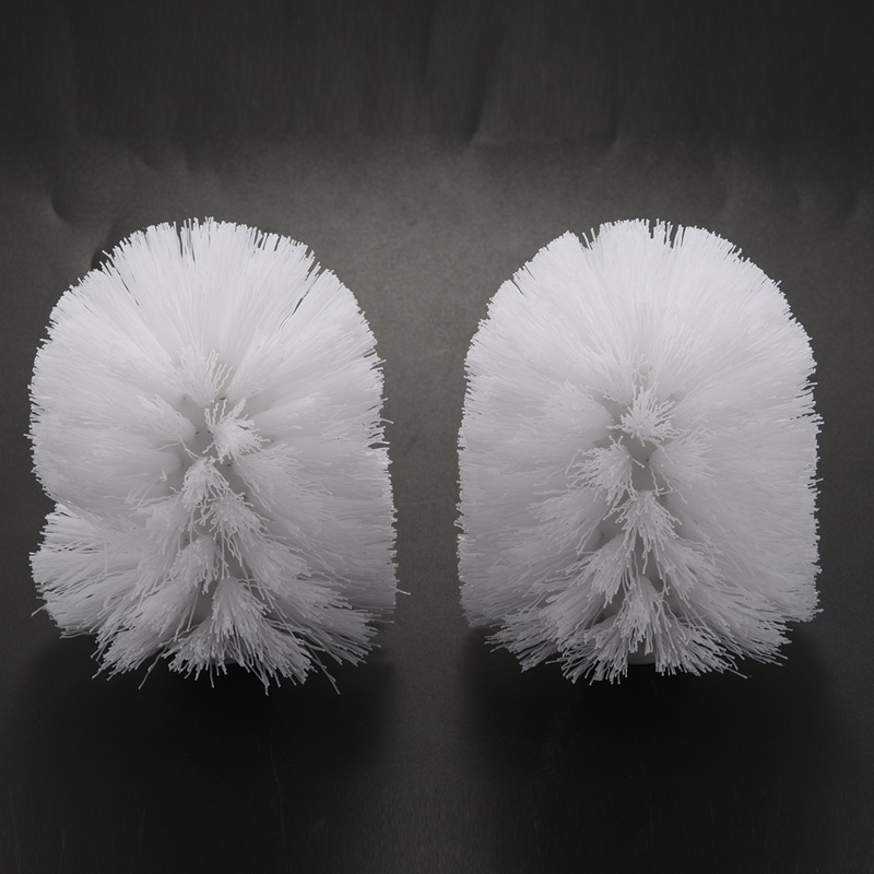[Hot sale]Replacement Spare Bathroom Accessory Plain Plastic Toilet Cleaning Brushes Head Holders White (2x White Heads)
