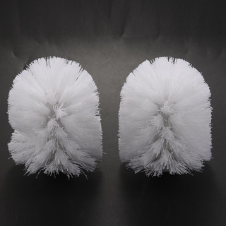 [Hot sale]Replacement Spare Bathroom Accessory Plain Plastic Toilet Cleaning Brushes Head Holders White (2x White Heads) #2