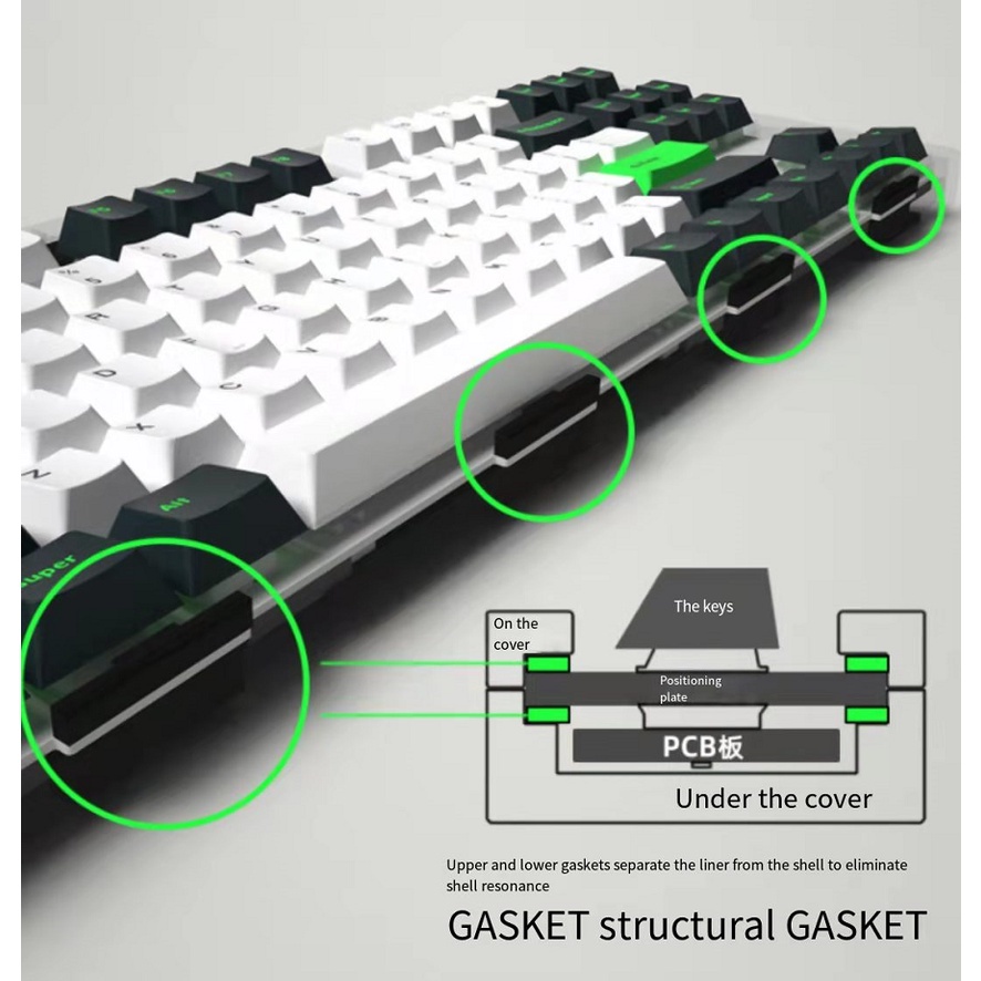 FL·ESPORTS GP87 mechanical keyboard hot-swappable wired gaming PBT ...