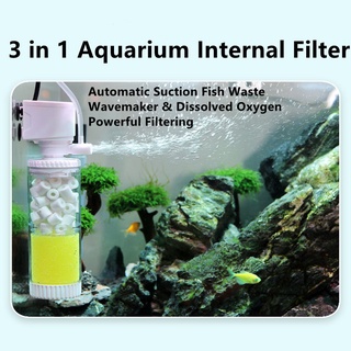 AQUARZOO Aquarium Internal Filter Pump Biochemical Sponge Filtration Water Filter Aquarium Submersible Oxygen Pump Betta Fish Tank Make Waves Filters Silence Air Pump
