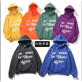 ❤️❤️[Ready Stock] PLus size unisex KANYE new letter foam printing casual long-sleeved hooded sweater