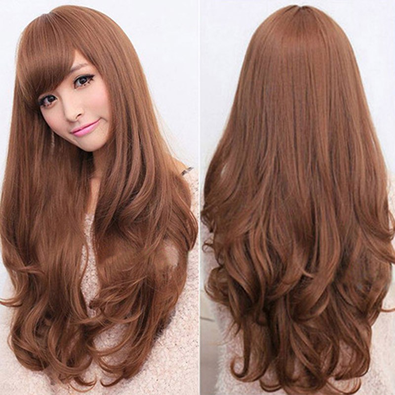 Women Long Wavy Curly Hair Extension Girls Party Dress Wig