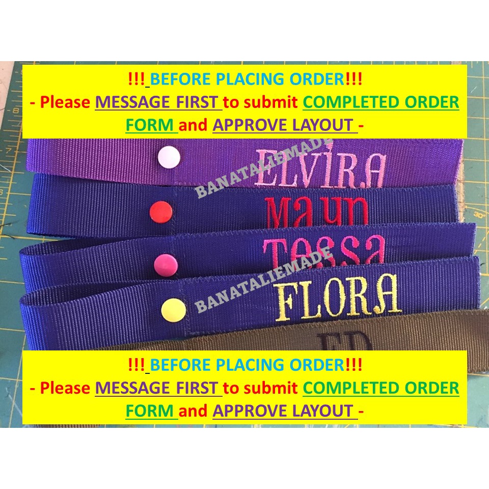 PERSONALIZED EMBROIDERED BAG TAG FLAP AND SNAP TYPE Shopee Philippines