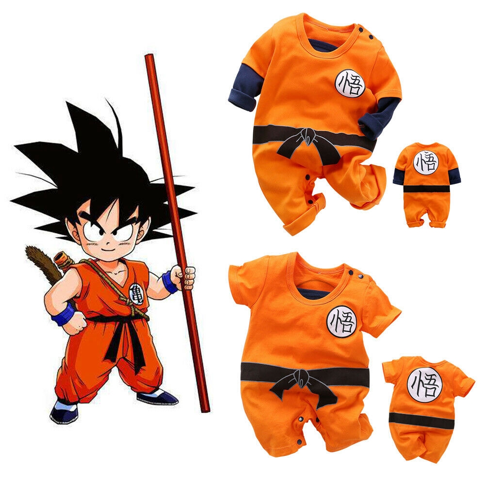 Baby Boys Dragon Ball Z Romper Newborn Goku Cosplay Costume Jumpsuit Thin 