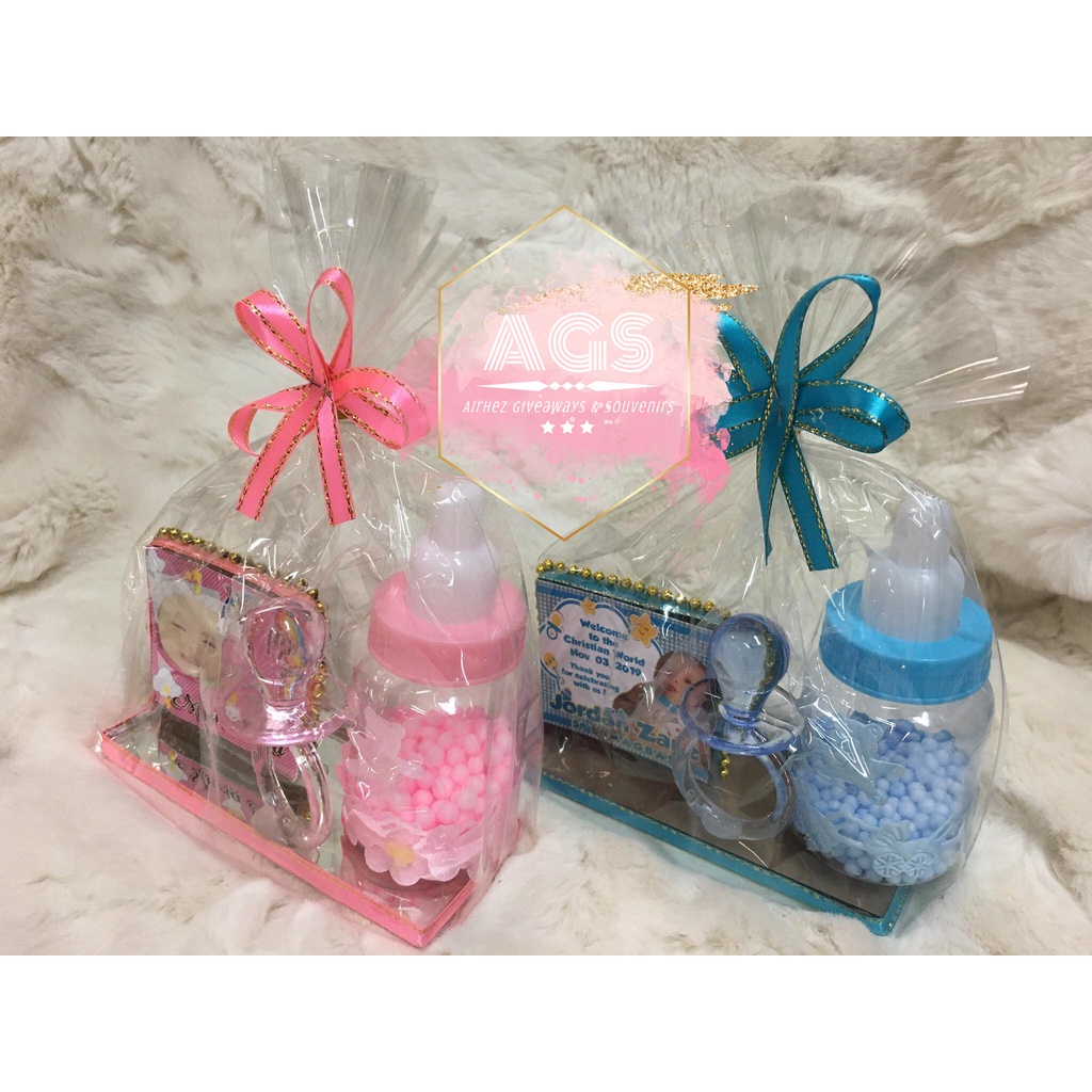 Feeding Bottle W Pacifier Frame Souvenir Party Favors Giveaways Shopee Philippines