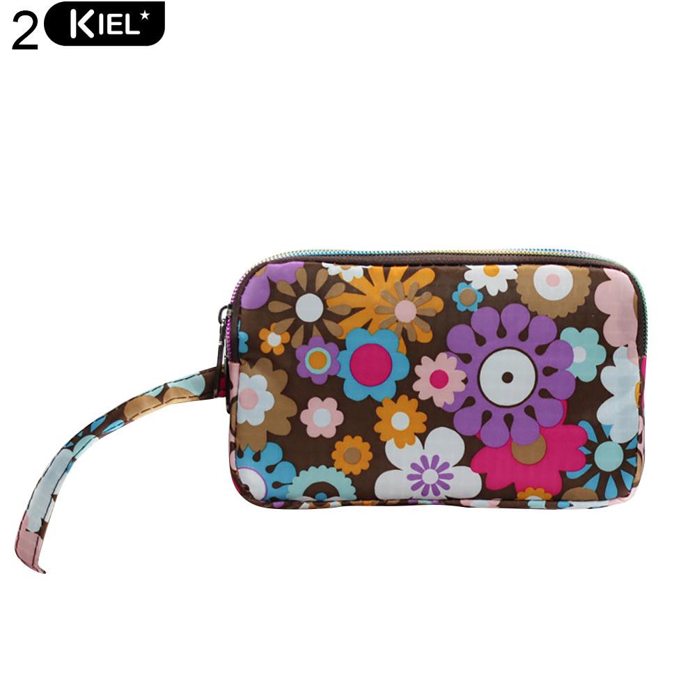 Women Wristlet Bag Canvas Cloth Coin Purse Zipper Floral Print Phone Pouch SoundsBeauty 