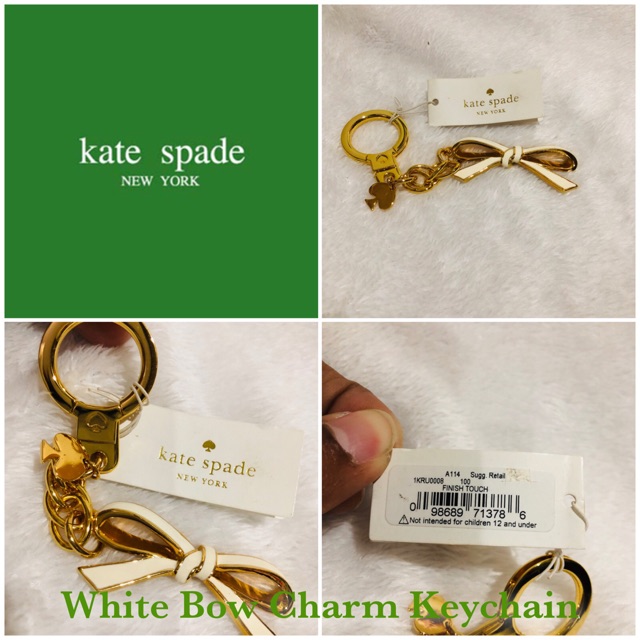 Kate Spade White Bow Key Ring Bag Charm | Shopee Philippines